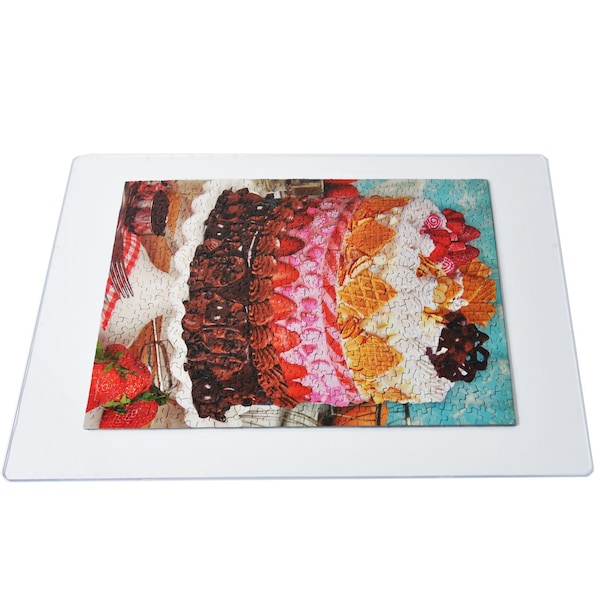 Clear Plastic Jigsaw Puzzle Board, Portable Puzzle Saver, Size 23.5'' x 31.5''